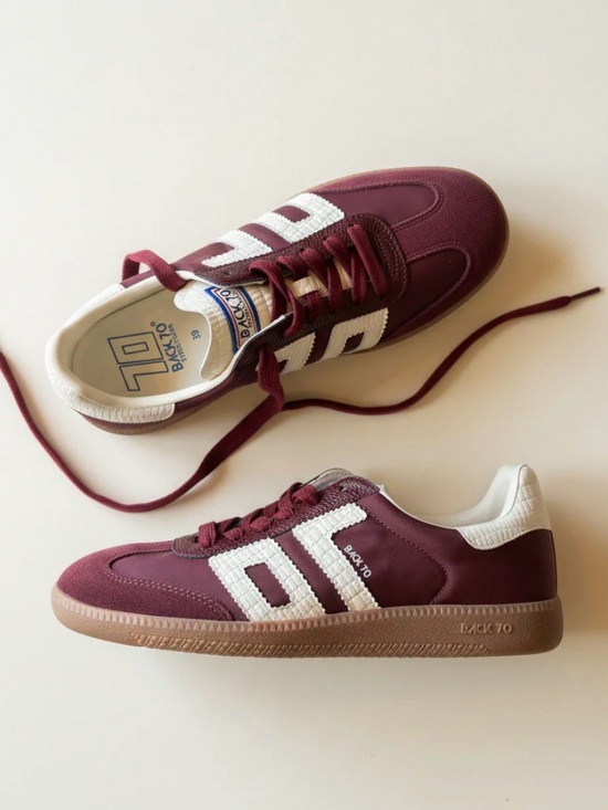 Back 70 Shoes - Back 70 Ghost sneaker Burgundy & White Retro Trainer